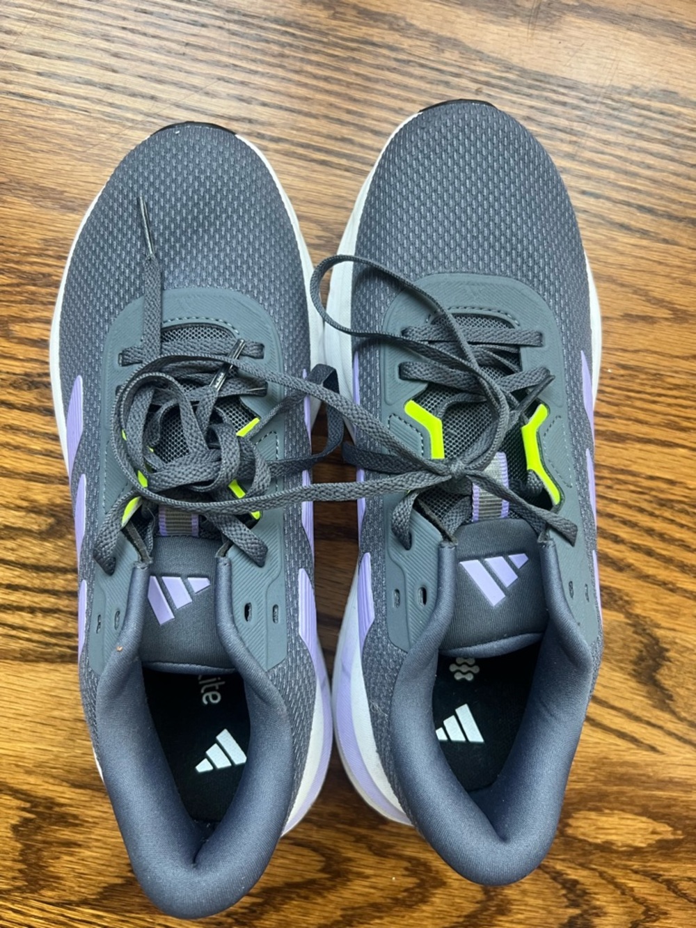 adidas Grey Athletic Shoes with Lavender Stripes - worn once! - Picture 7 of 7